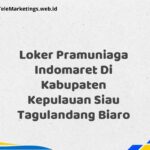 Loker Pramuniaga Indomaret Di Kabupaten Kepulauan Siau Tagulandang Biaro