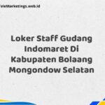 Loker Staff Gudang Indomaret Di Kabupaten Bolaang Mongondow Selatan