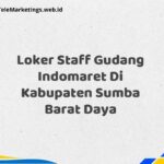 Loker Staff Gudang Indomaret Di Kabupaten Sumba Barat Daya